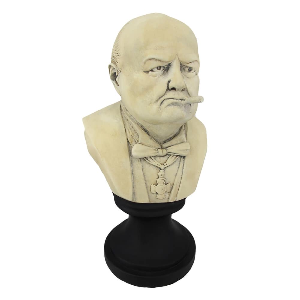 Ceramic Winston Churchill With Cigar Bust - 12.75 X 7 X 6 inches