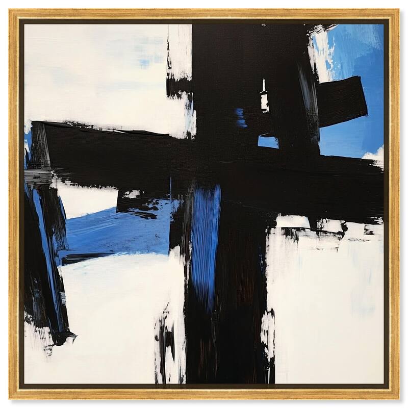 Blue Streak II Canvas by Art Remedy - Gold - 40" x 40"