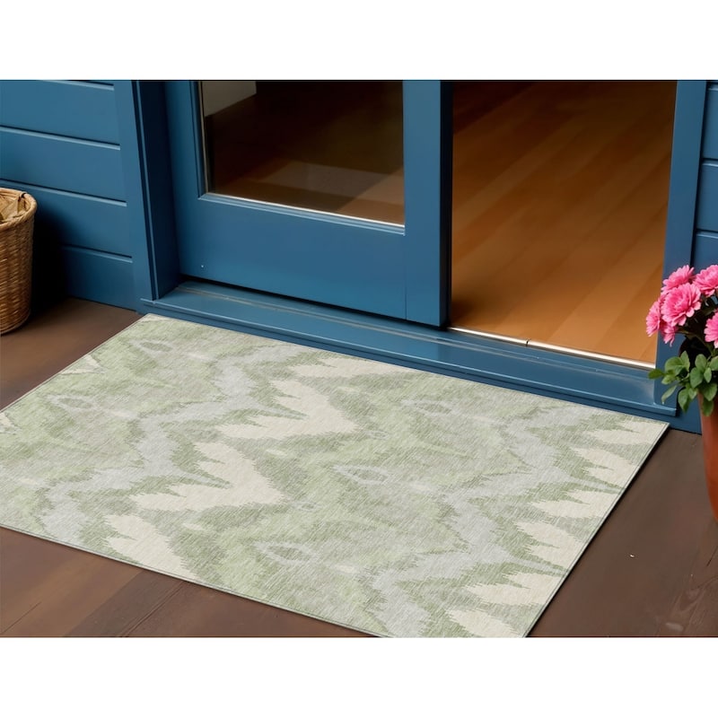 HomeRoots Ikat Transitional Rectangle Outdoor Rug - 3' x 5'