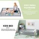 preview thumbnail 5 of 34, Queen Size Kids' Floor Bed with Safety Guardrails and Door, Modern Design