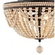 preview thumbnail 10 of 10, Elroy Wood Bead 15.25" 3-Light Bohemian Farmhouse Iron LED Semi Flush Mount, Oil Rubbed Bronze/Light Taupe by JONATHAN Y