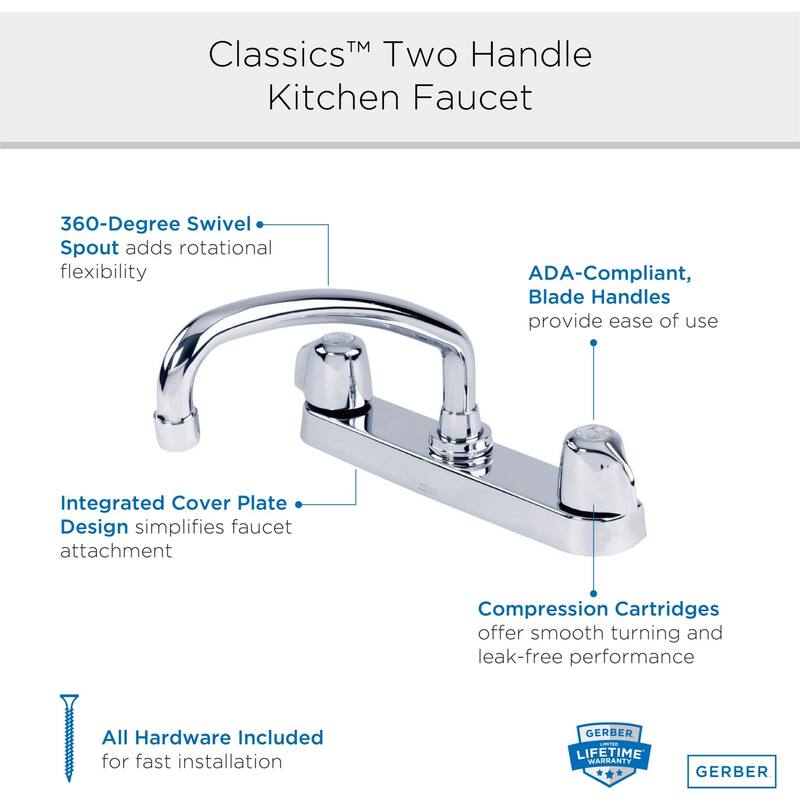 Gerber G0042426 Classics 1.75 GPM Standard Kitchen Faucet