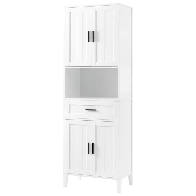 Modern 70.9” Tall Freestanding Bathroom Cabinet with Drawer and Soft-Close Doors