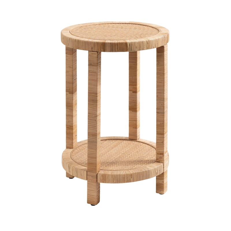 Kate and Laurel Rafina Rattan Side Table - 16x16x24 - 16x16x24 - Natural