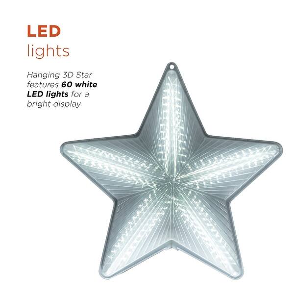 Shop Alpine Corporation Christmas 3d Hanging Star Ornament With Led Lights Overstock 16940053