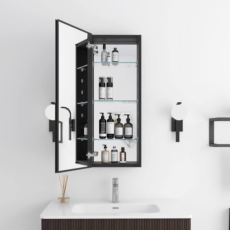 Rectangular Aluminum Medicine Cabinet with Mirror