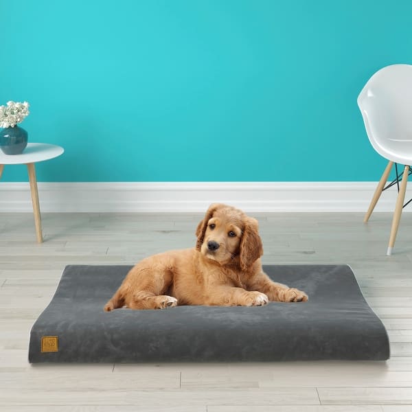 slide 1 of 7, Pup Pup Kitti Bliss Orthopedic Breathable Dog Bed Pillow Mattress Cushion, Grey