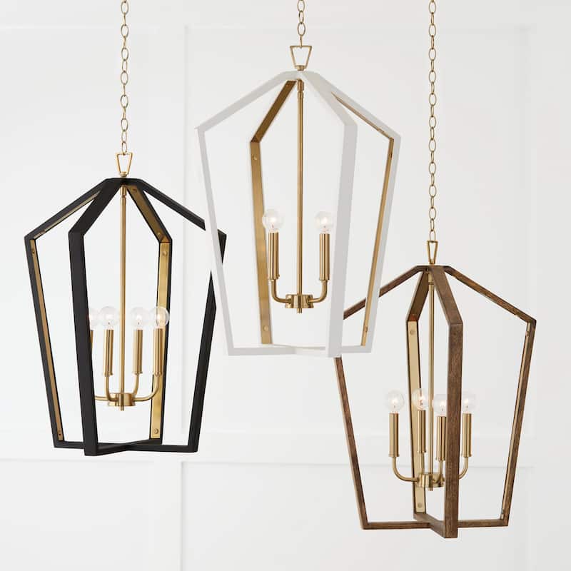 Maren 4-light Pendant w/ Handcrafted Mango Wood