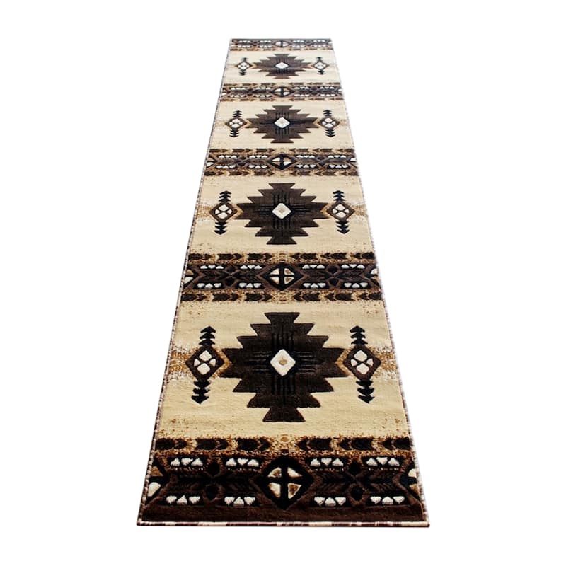 Traditional Southwestern Style Olefin Fiber Geometric Area Rug