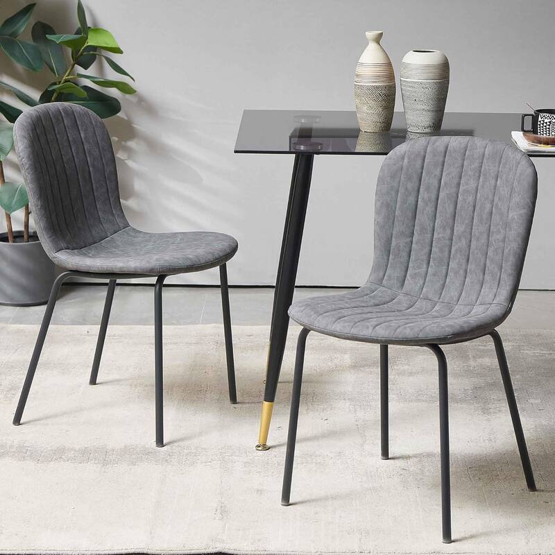 Howtai Upholstered Dining Chairs,Vintage PU Leather Accent Side Chairs