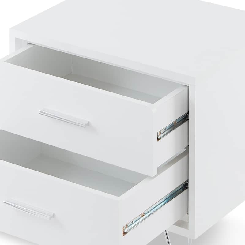 Finney 2-Drawer Accent Table with Hairpin Legs