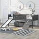 preview thumbnail 28 of 34, Twin size Loft Bed Wood Bed with Three Blackboards, Two Storage Boxes and A Slide, Three Colors Available Natural