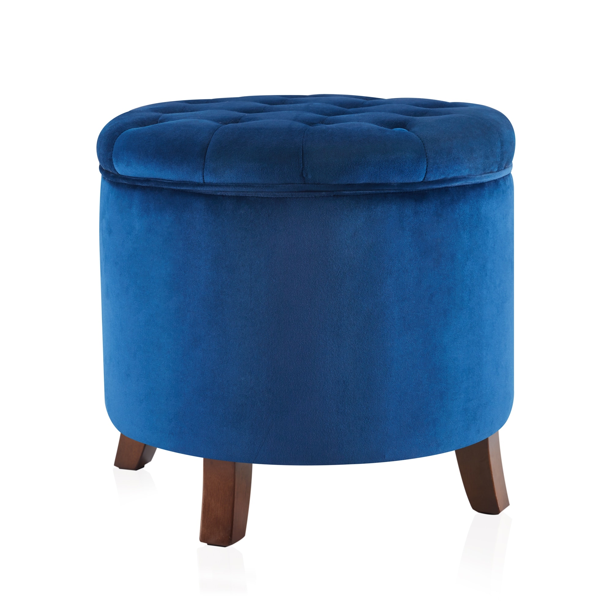 Belleze Round Tufted Storage Ottoman Footrest Coffee Table Lift Top On Sale Bed Bath Beyond 21934796