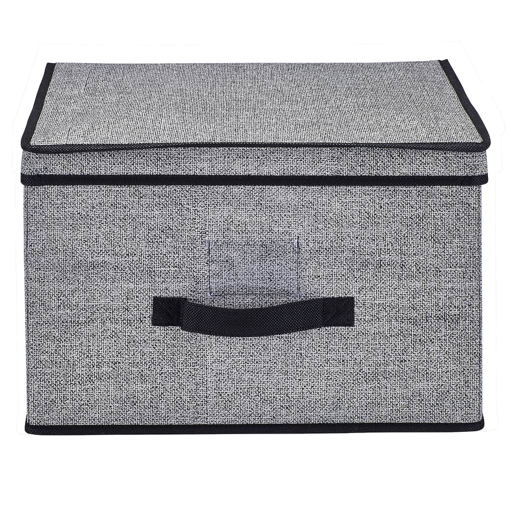 Simplify Jumbo Black Storage Box - L16"x W16"x H10"