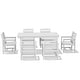 preview thumbnail 64 of 82, 7-Piece HDPE Outdoor Dining Table Sets with Umbrella Hole - 1-Table 6-Chairs