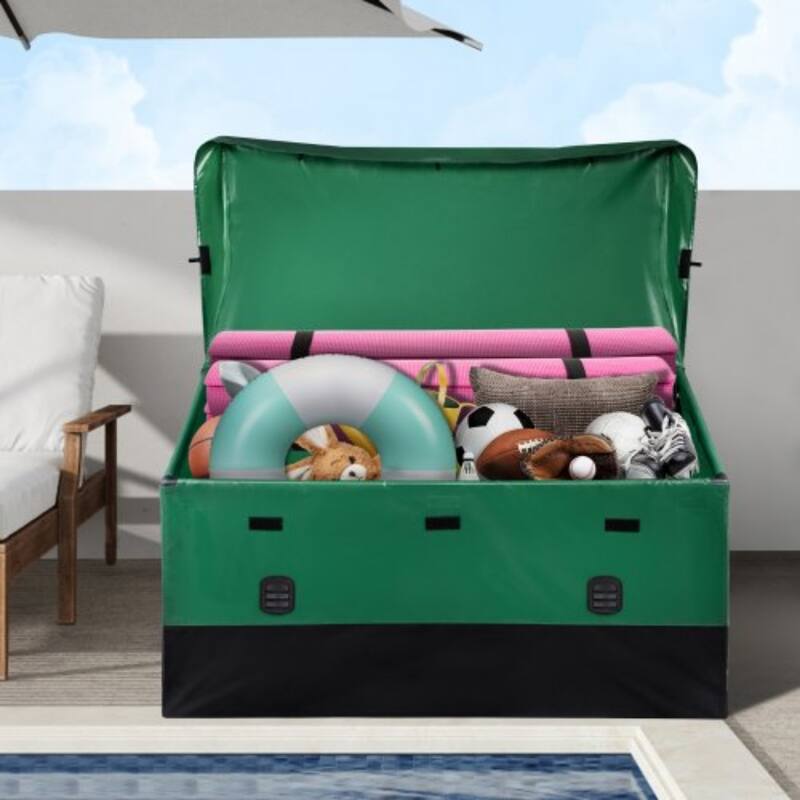 Outdoor Storage Box Patio Deck Box Waterproof PE Tarpaulin - 150-Gal