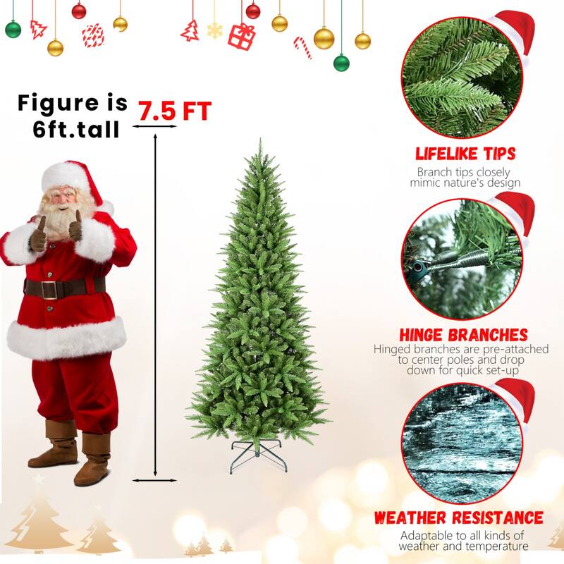 Pre-lit PE&PVC Green Christmas Tree - N/A