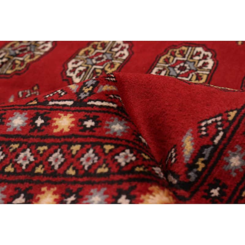 ECARPETGALLERY Hand-knotted Finest Peshawar Bokhara Red Wool Rug - 8'2 x 9'11