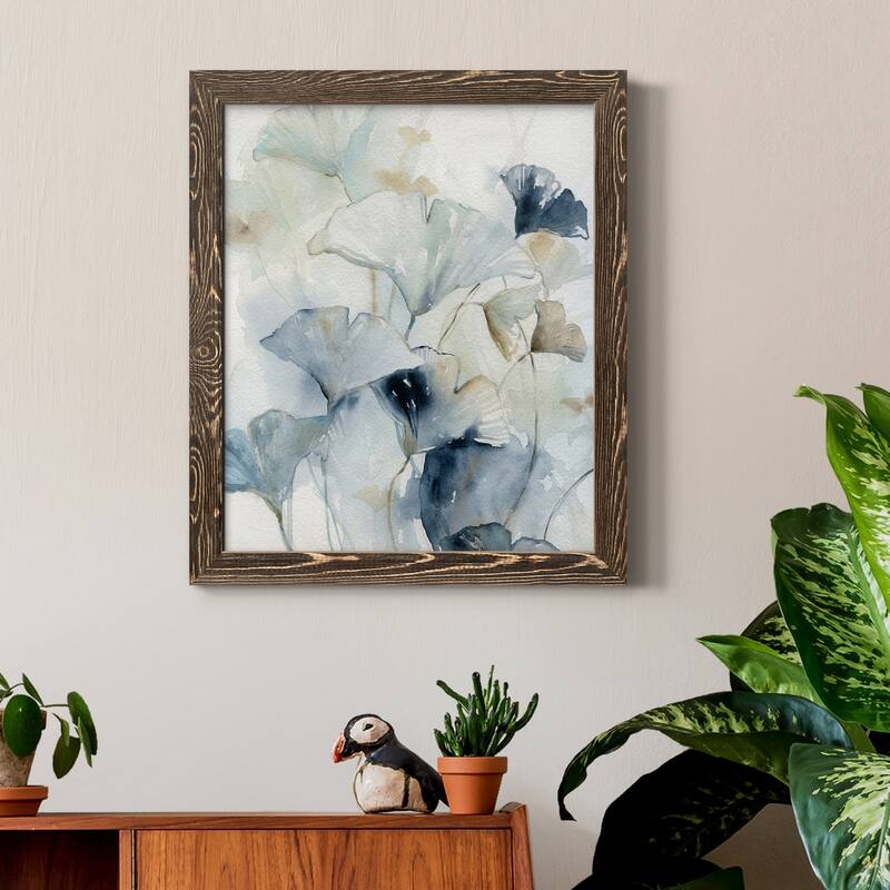 Indigo Ginkgo I-Premium Framed Canvas - Ready to Hang