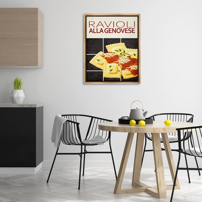 Stupell Ravioli Classic Kitchen Framed Floater Canvas Wall Art Design By Kim Allen