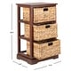 preview thumbnail 4 of 12, SAFAVIEH Halle Cherry 3 Wicker Basket Storage Unit - 17.3" x 13.4" x 29.5"
