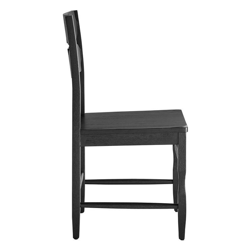 Jax Oak Wood Dining Chair With Wavy Razor Back