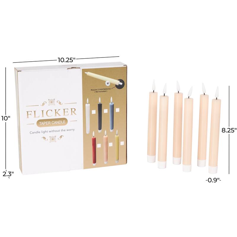 Wax Indoor Outdoor Flameless Candle with Remote Control (Set of 6)