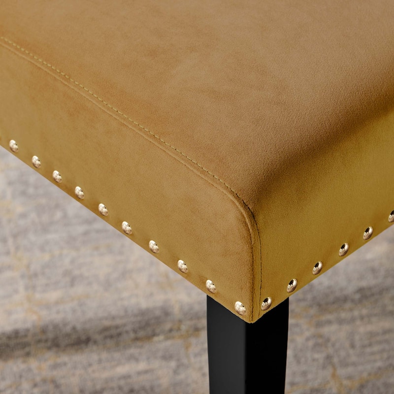 Silver Orchid Lind Velvet Nailhead Trim Dining Side Chairs (Set of 2)