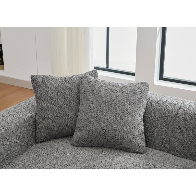 Boucle Couch Sofa Set, 2-Piece Modern 3-Seater + 2-Seater with Chaise & Ottoman Option