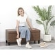 preview thumbnail 16 of 33, Adeco Velvet Storage Ottoman Bench Rectangular Footstool Lift Top
