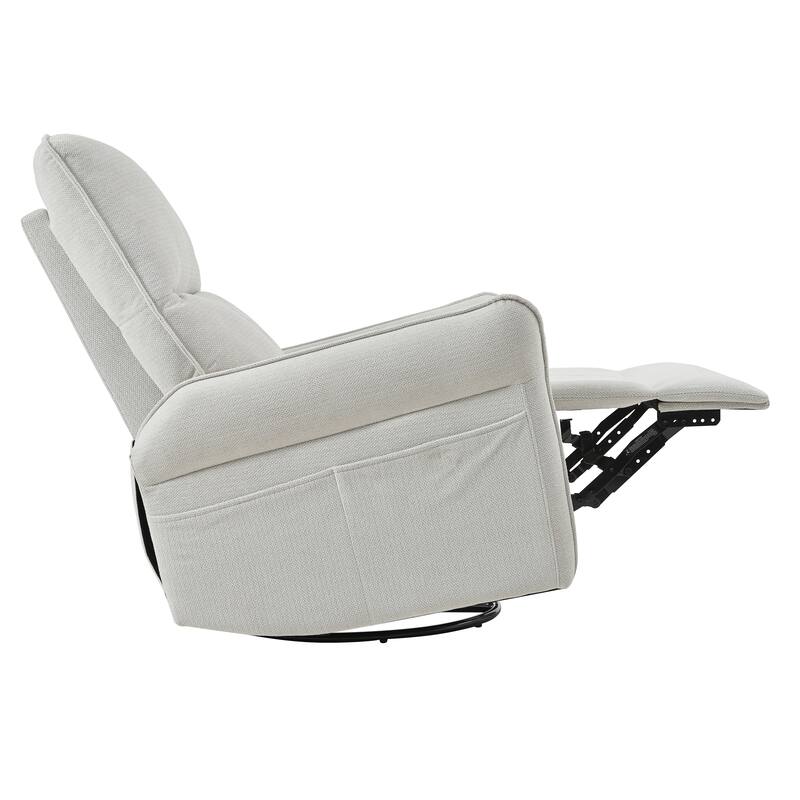 360°Swivel Rocker Recliner Chair,Swivel Nursery Rocking Chair w/Pull Ring,Glider Chair,Modern Rocking Swivel Recliner Chair