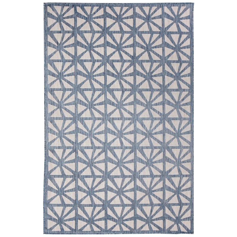 Liora Manne Carmel Tonga Tile Indoor/Outdoor Rug - 3'9" x 5'7" - 3'9" x 5'7"/Navy