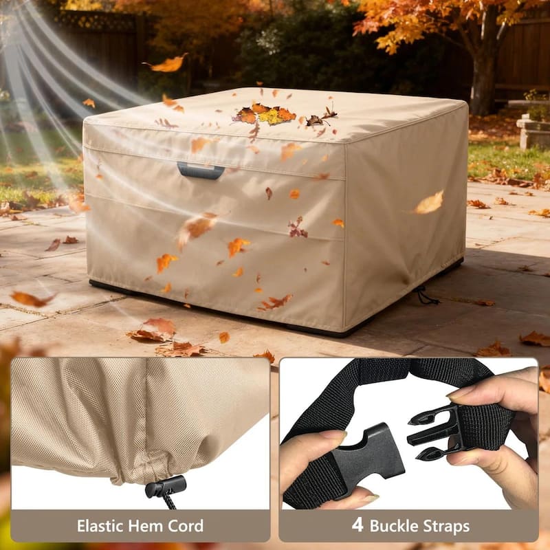 Heavy-Duty Patio Fire Pit Cover - Waterproof, UV-Resistant & Tear-Proof with All-Weather Protection