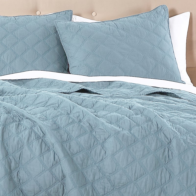 Anne Klein 100% Cotton Classic Diamond Quilt Set