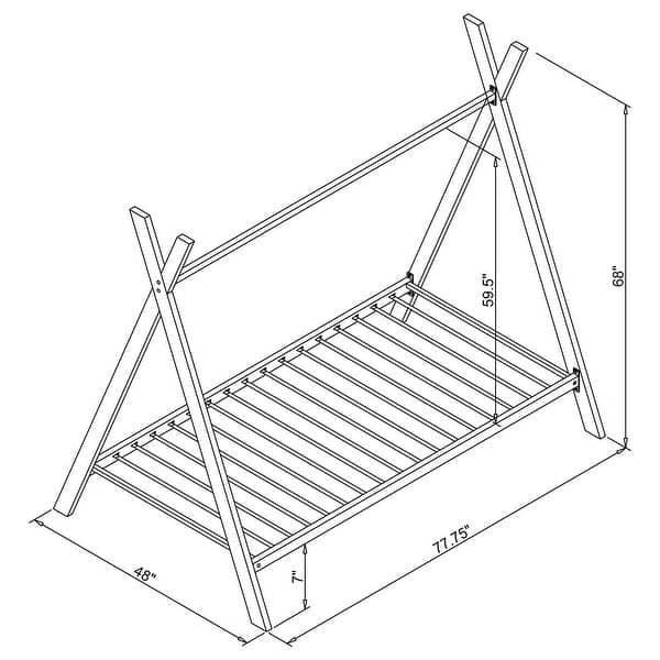 dimension image slide 0 of 2, Fultonville Pink Twin Metal Frame Tent Bed