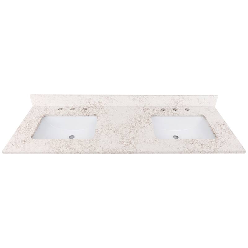 Avanity Quartz Vanity Top with Rectangular Undermount Sinks