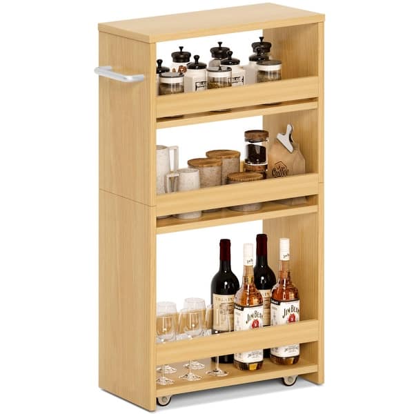4 Tier Sli Storage Cart Narrow Laundry Cart On Wheels Utility Kitchen