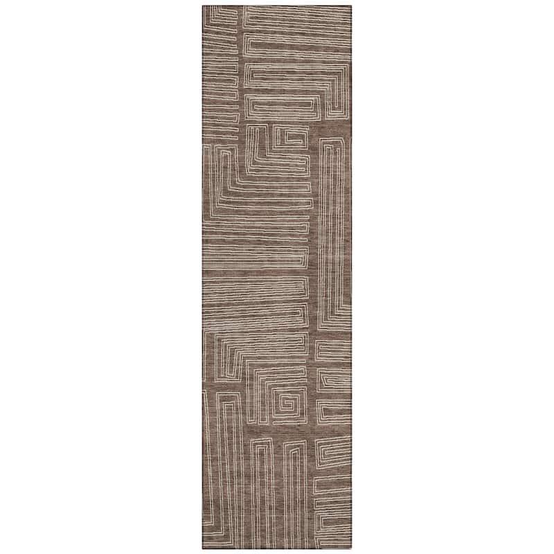 Machine Washable Indoor/ Outdoor Contemporary Stack Chantille Rug