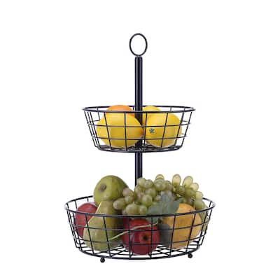 SunnyPoint Tabletop 2-Tier Countertop Fruit Basket Stand