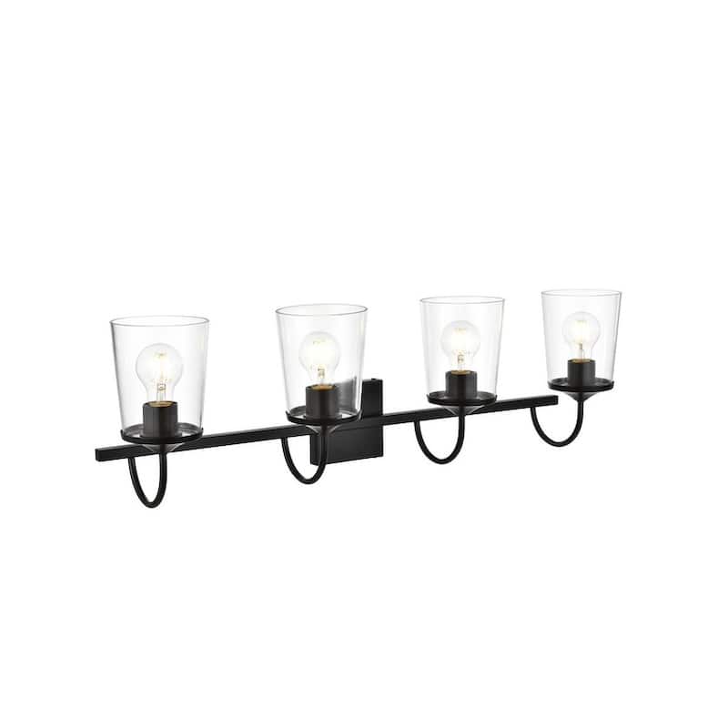 Avant 1 Light Black and Clear Bath Sconce