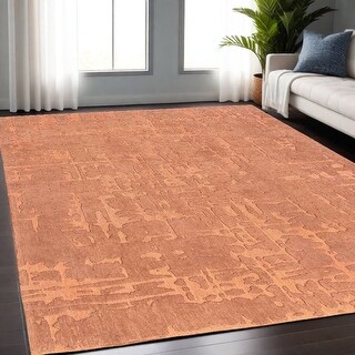 HomeRoots 5' X 7' Orange Abstract Non Skid Area Rug - 72' X '48' X '0.2 ...