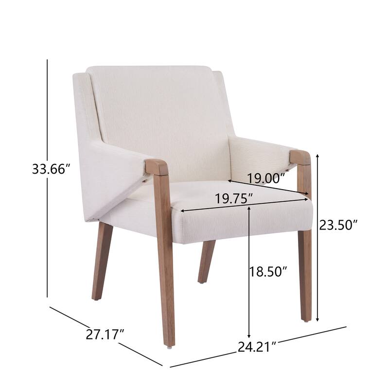 Christopher Knight Home - Set of 2 Mid-Century Modern Upholstered Dining Chair with Rubberwood Frame