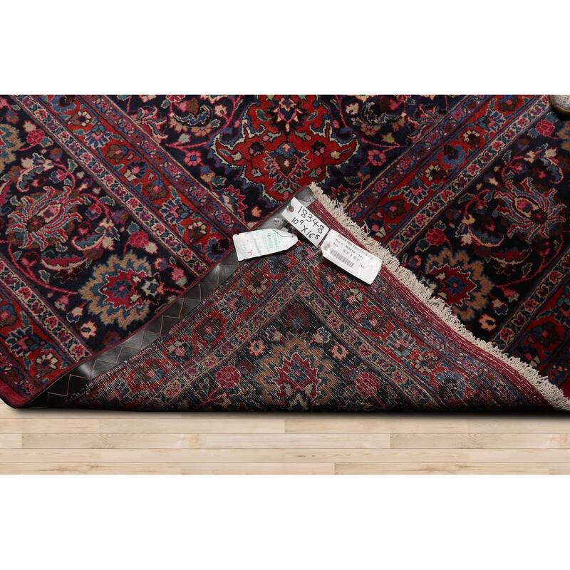 Hand Knotted 200 KPSI Mashad Burgundy 100% Wool Traditional Area Rug - 10' 9'' x 16' 5''