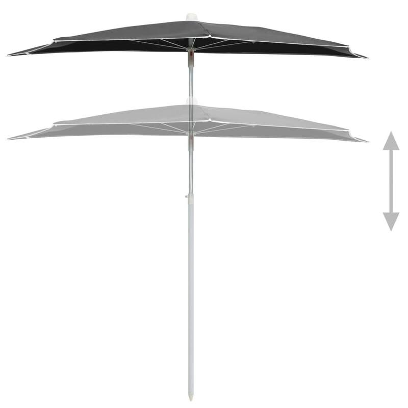 70.9"x35.4" Garden Half Parasol with Pole 8 Colors