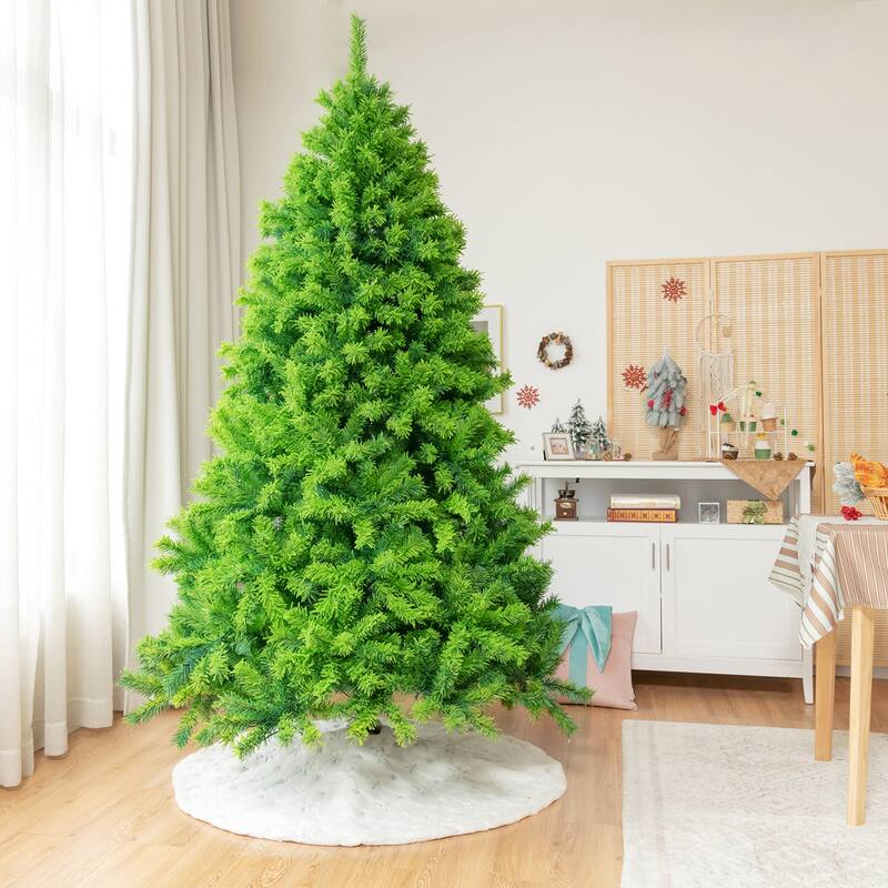 Gymax 4.5/6.5/7.5 FT Verdant Artificial Christmas Tree Hinged Green - See Details - 7.5 Foot