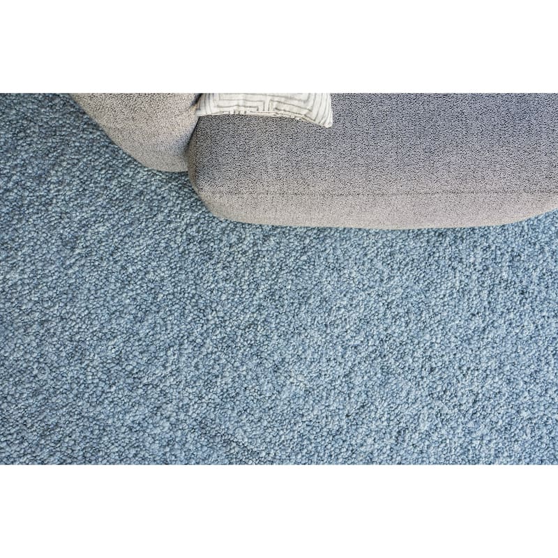 EXQUISITE RUGS Borelli Hand-loomed New Zealand Wool Light Blue Area Rug.