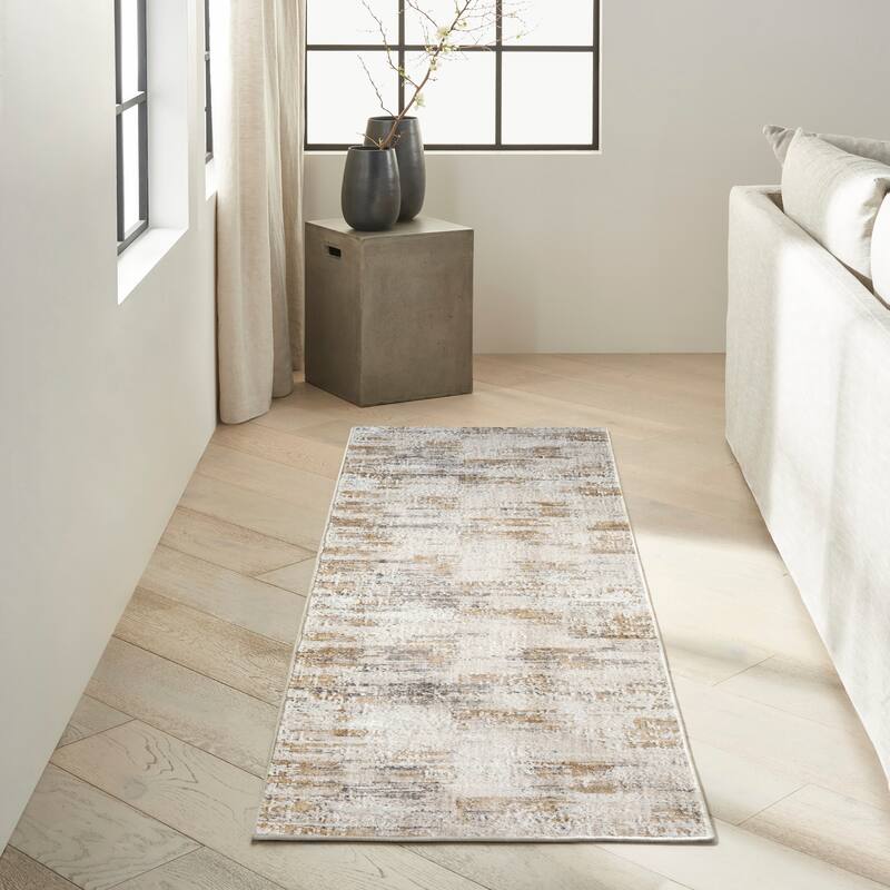 Calvin Klein CK078 Summit Ivory Multicolor Textured Indoor Rug