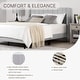preview thumbnail 40 of 70, Spruce & Spring Eleanor Upholstered Platform Bed Frame with Vertical Stripe Headboard