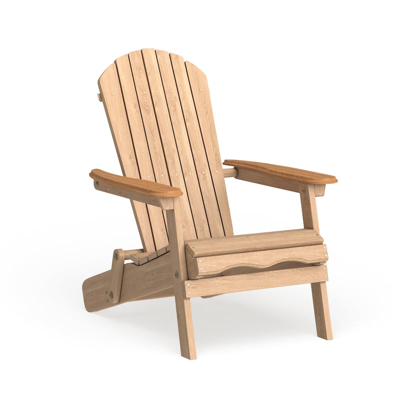 South Padre Natural Finish Foldable Adirondack Chair Kit by Havenside Home - Foldable Adirondack Chair Kit