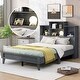 preview thumbnail 2 of 21, Platform Bed, Headboard with USB Charging